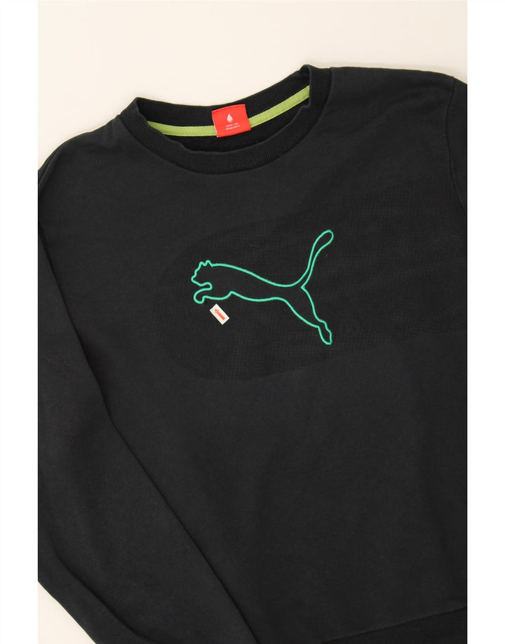 PUMA Mens Graphic Sweatshirt Jumper Medium Black Vintage Puma and Second-Hand Puma from Messina Hembry 