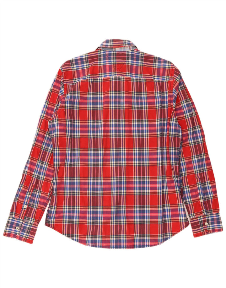 Ανδρικό πουκάμισο Tommy Hilfiger XL κόκκινο καρό βαμβακερό