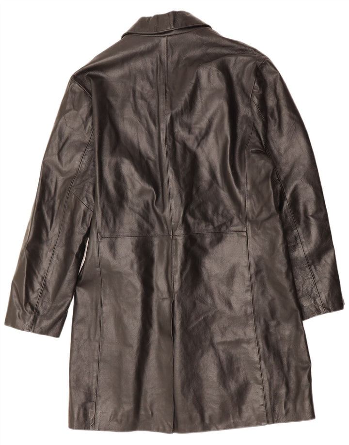 VINTAGE Ανδρικό Δερμάτινο Παλτό UK 36 Small Black Leather