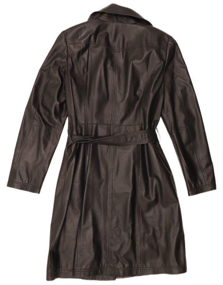 Madeleine Γυναικείο Δερμάτινο Παλτό UK 10 Small Black Leather