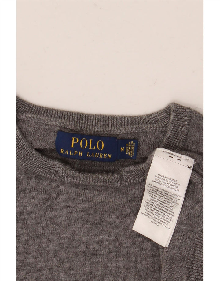 Πόλο Ralph Lauren Ανδρικό πουλόβερ με λαιμόκοψη μεσαίου γκρι μαλλί