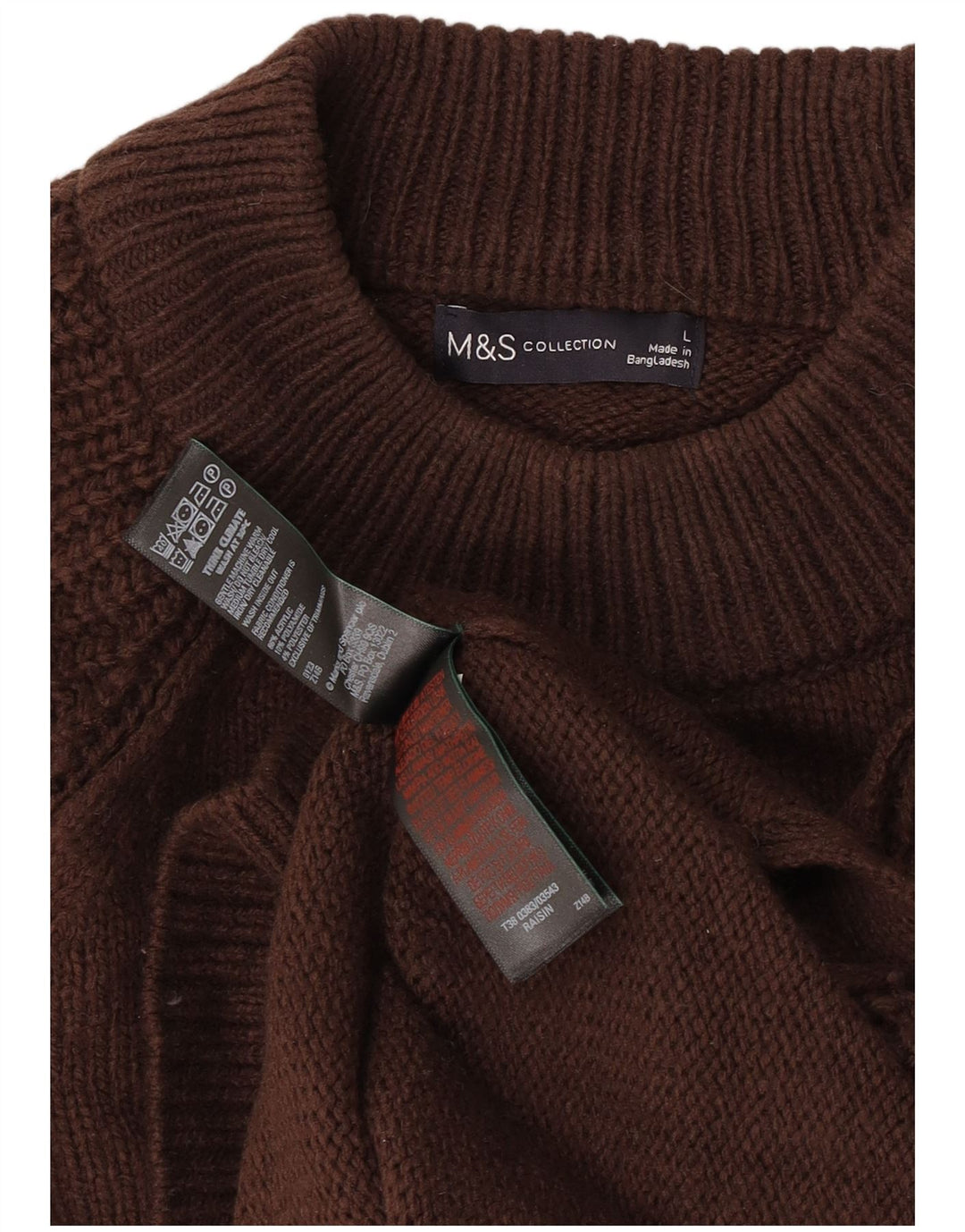 Marks & Spencer Ανδρικό πουλόβερ με λαιμό χελώνα, μεγάλο καφέ ακρυλικό