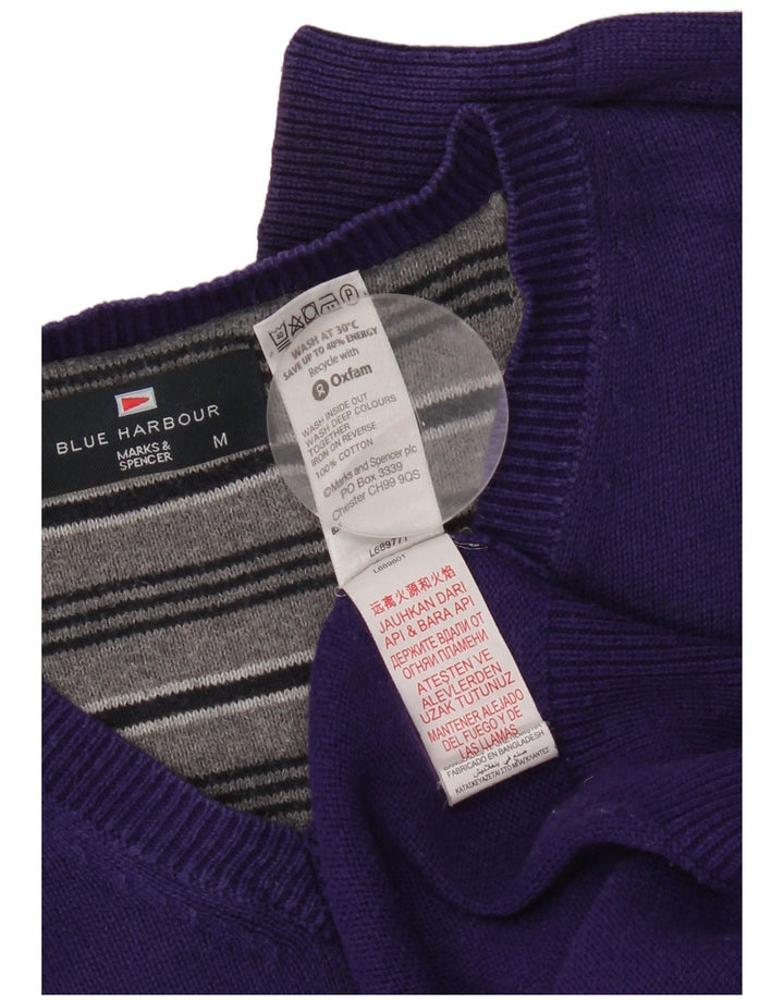 Ανδρικό πουλόβερ Marks & Spencer Blue Harbor με V-Neck Jumper Medium Purple
