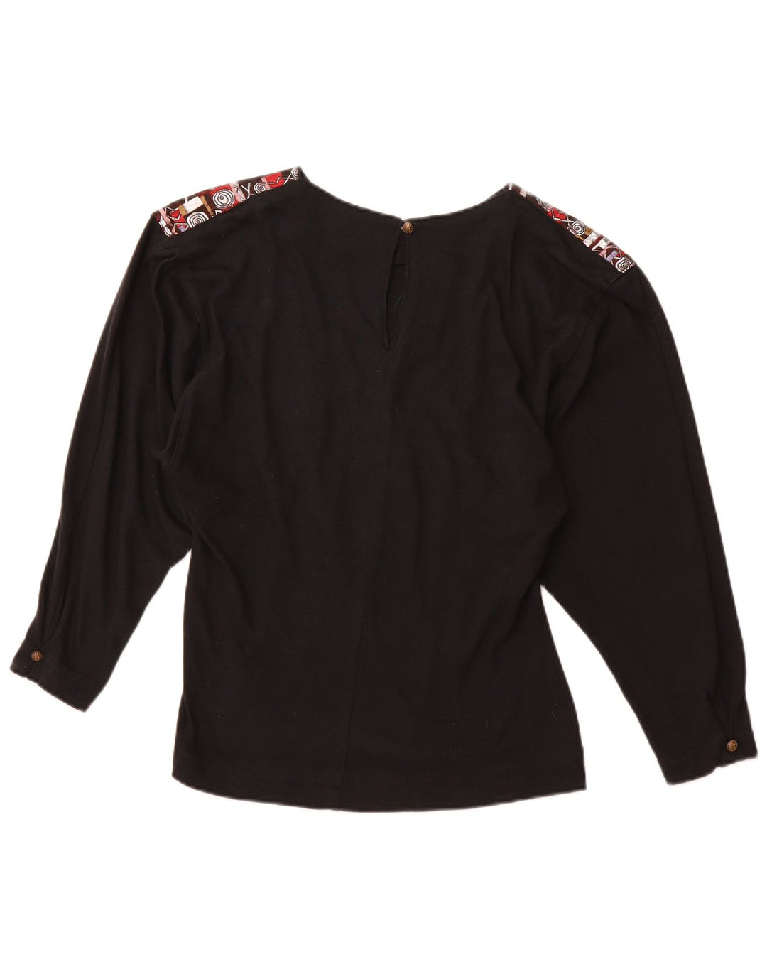 VINTAGE Γυναικεία μακρυμάνικη μπλούζα τοπ 12 μεσαίου μαύρου ακρυλικού