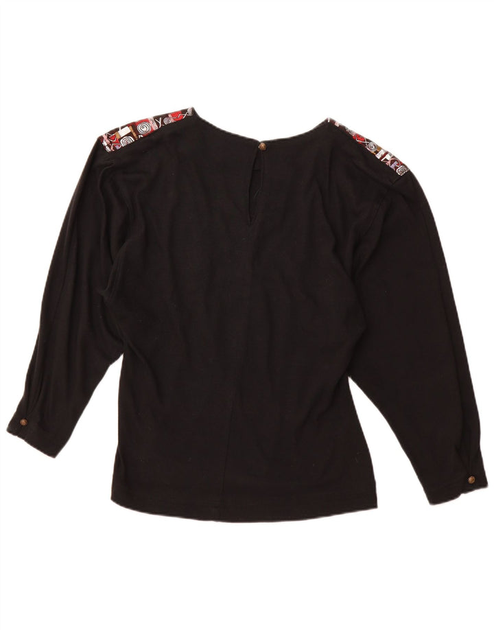 VINTAGE Γυναικεία μακρυμάνικη μπλούζα τοπ 12 μεσαίου μαύρου ακρυλικού