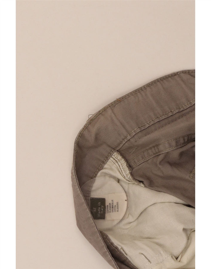 ERMENEGILDO ZEGNA Ανδρικό ίσιο casual παντελόνι W42 L30 Γκρι βαμβακερό