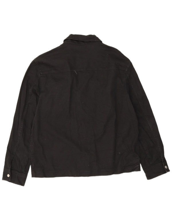 Zara Ανδρικό Bomber Jacket UK 42 XL Μαύρο βαμβακερό