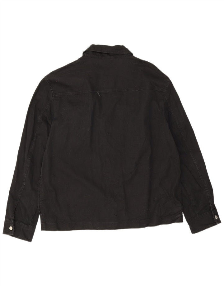 Zara Ανδρικό Bomber Jacket UK 42 XL Μαύρο βαμβακερό
