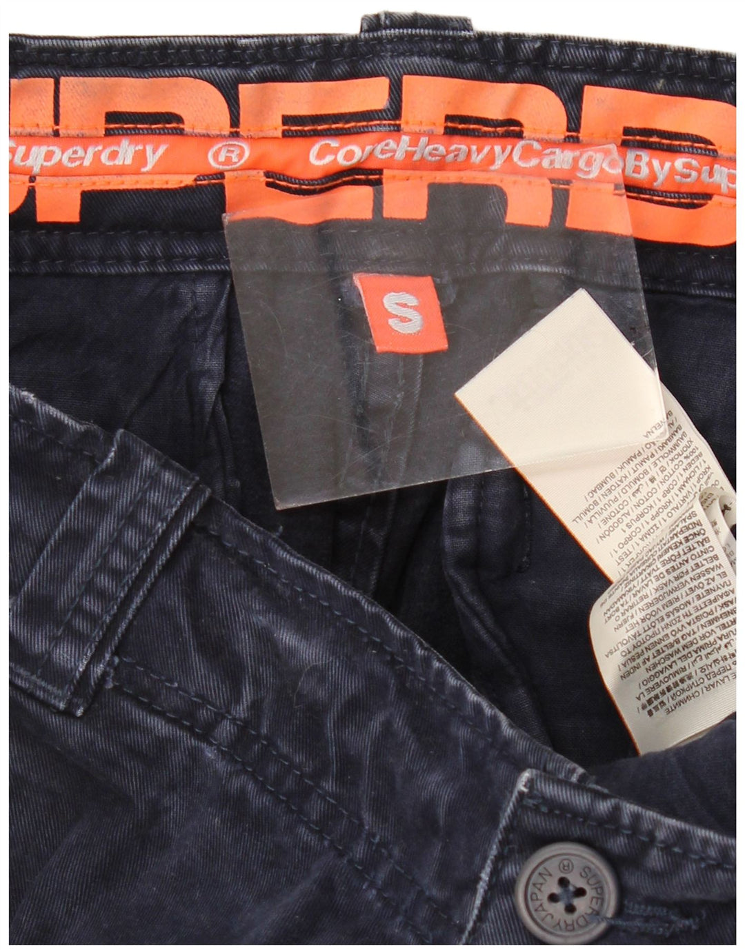 Ανδρικό σορτς Cargo SUPERDRY Small W29 Navy Blue Cotton