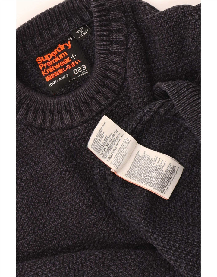 Ανδρικό πουλόβερ με λαιμόκοψη Superdry Μικρό Βαμβακερό Navy Blue