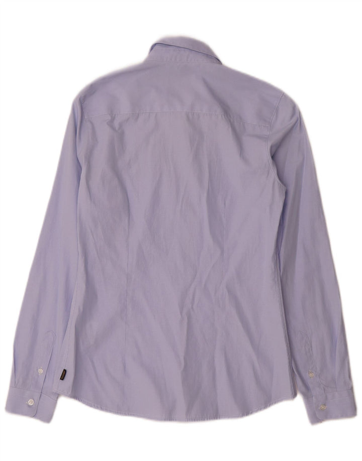 Musto γυναικείο πουκάμισο UK 8 Small Blue Pinstripe Βαμβακερό