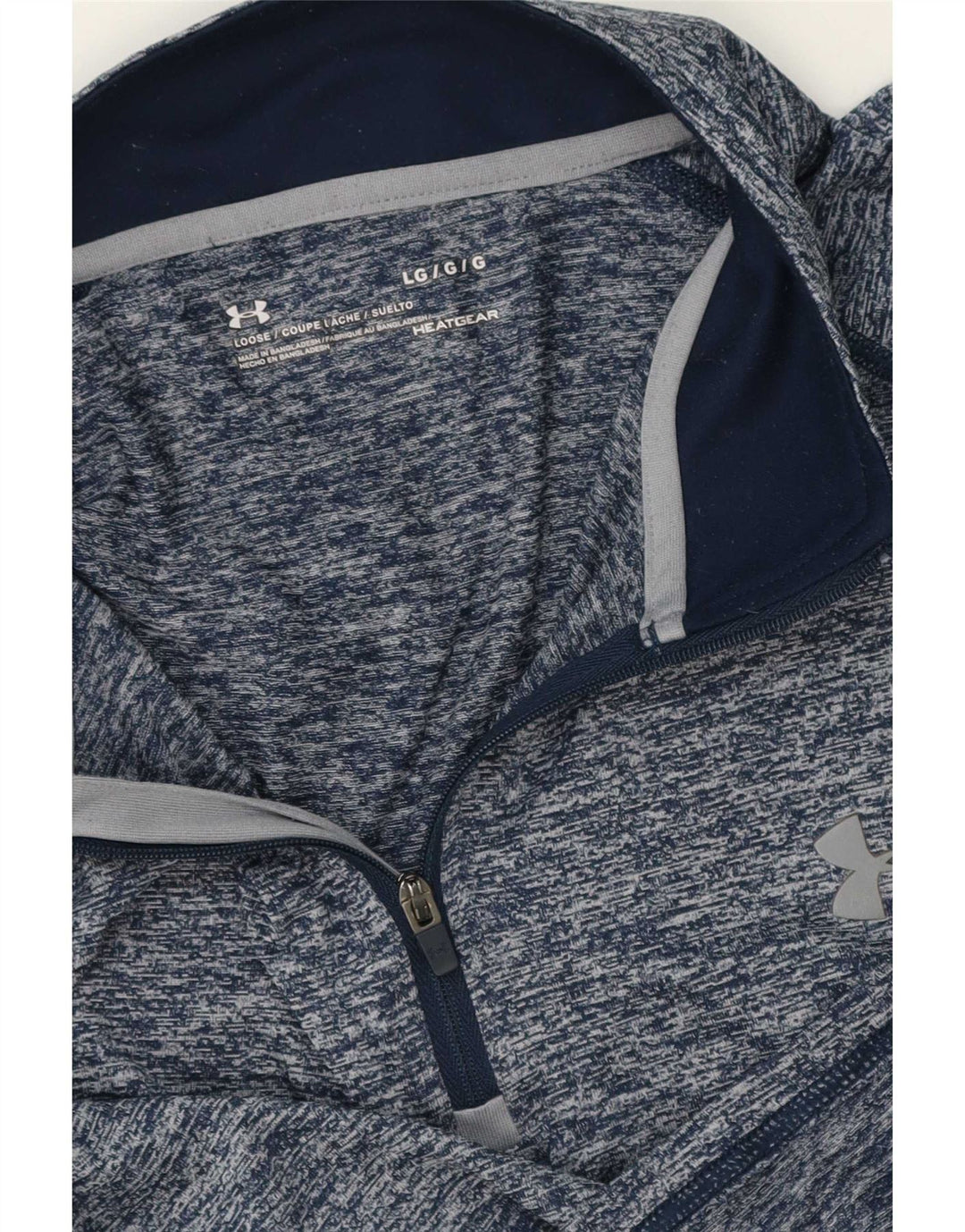 Ανδρική φόρμα αθλητικής φόρμας Under Armour Heat Gear πουλόβερ Top Large Blue Flecked