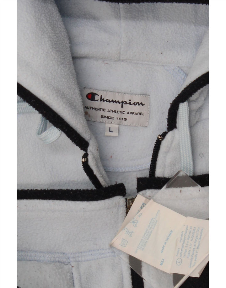 CHAMPION Γυναικείο Fleece Jacket UK 16 Large Blue Colourblock