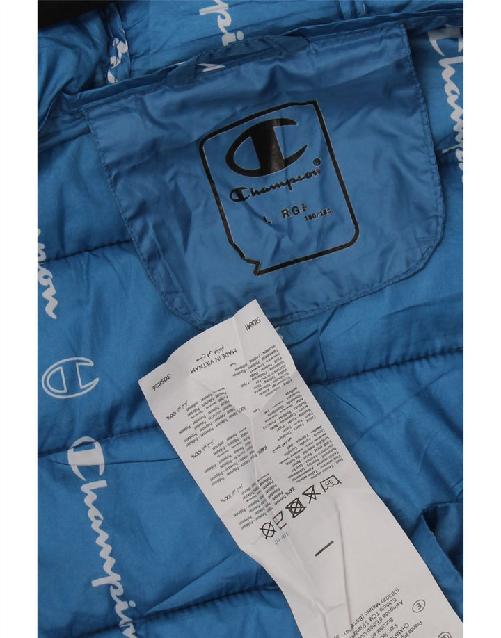 CHAMPION Μπουφάν με κουκούλα για αγόρια με επένδυση 11-12 ετών Μεγάλο μπλε πολυεστέρα