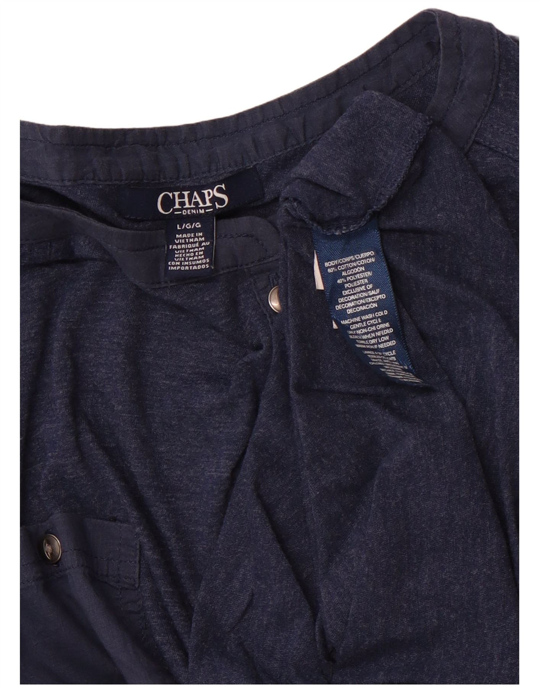 CHAPS Γυναικείο τοπ μακρυμάνικο UK 16 Large Navy Blue από βαμβάκι