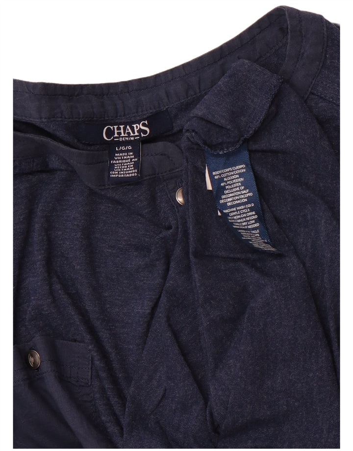 CHAPS Γυναικείο τοπ μακρυμάνικο UK 16 Large Navy Blue από βαμβάκι