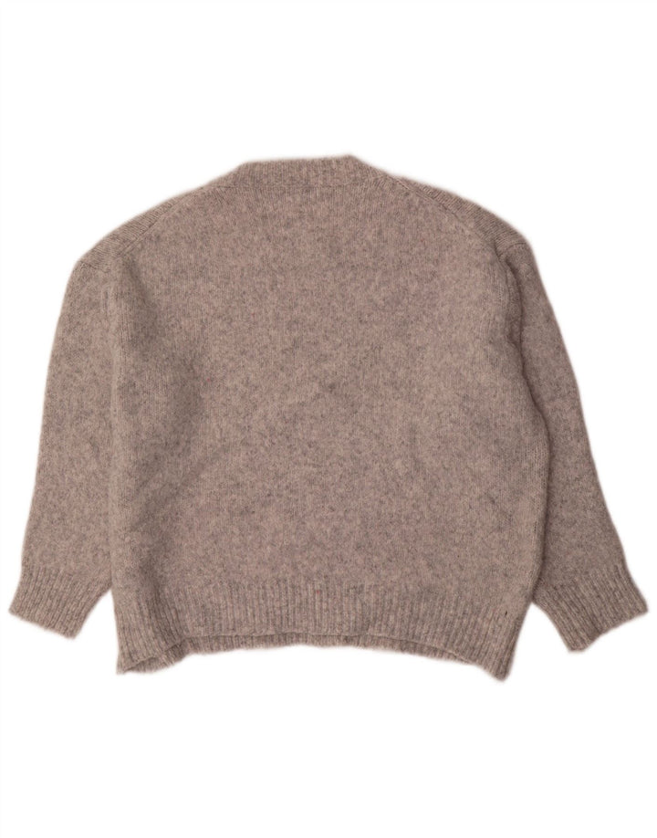 Zara γυναικείο πουλόβερ υπερμεγέθη Crew Neck Jumper UK 14 Medium Grey Flecked