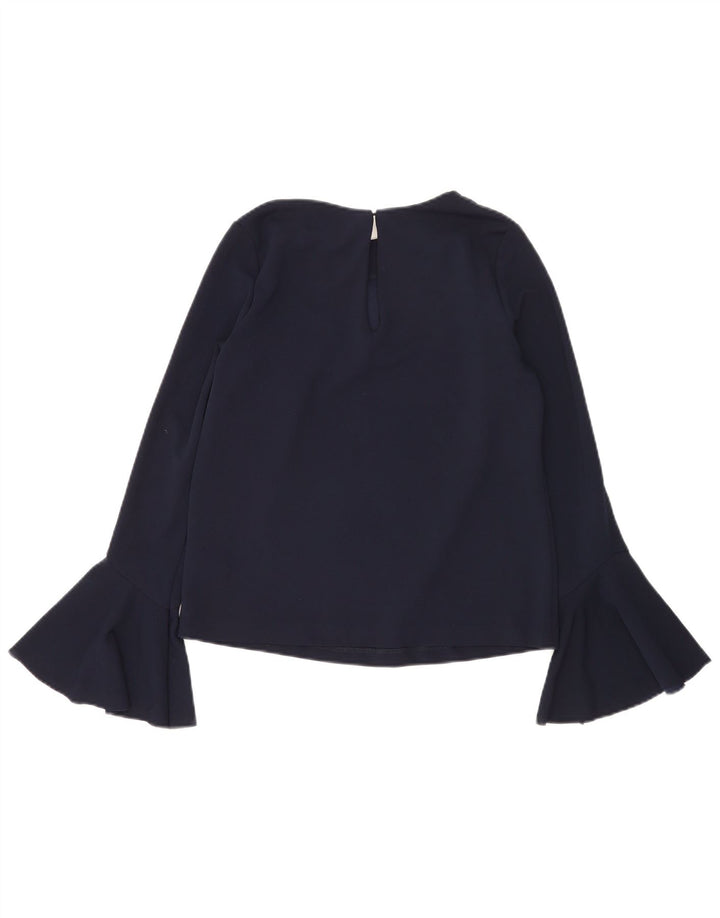 Warehouse Γυναικεία μακρυμάνικη μπλούζα Top UK 8 Small Navy Blue Polyester
