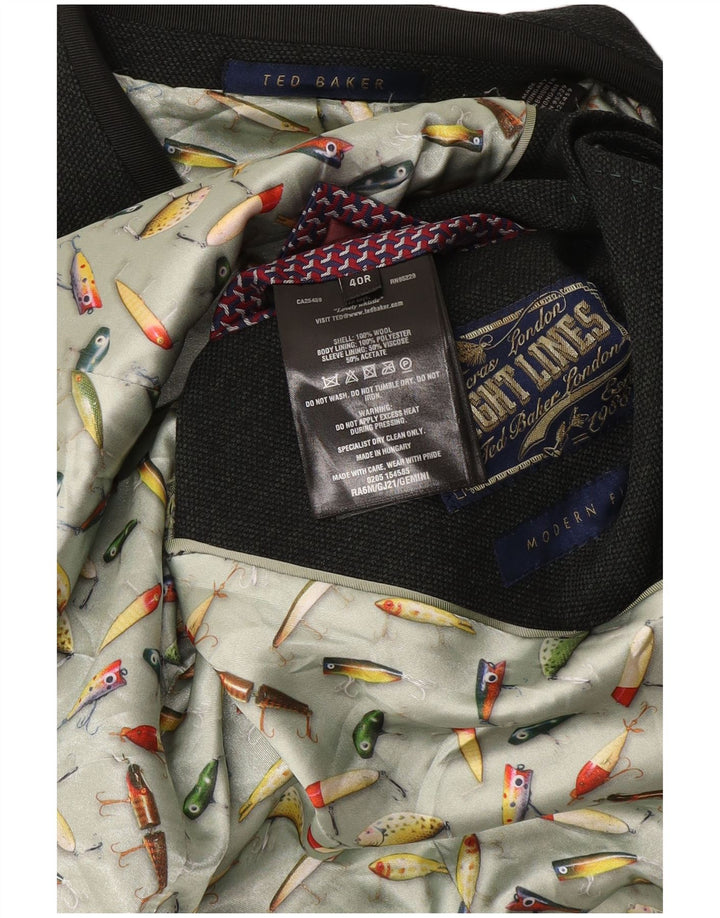 Ted Baker Ανδρικό σακάκι σακάκι μοντέρνο με 2 κουμπιά 40 Μεγάλο πράσινο μαλλί