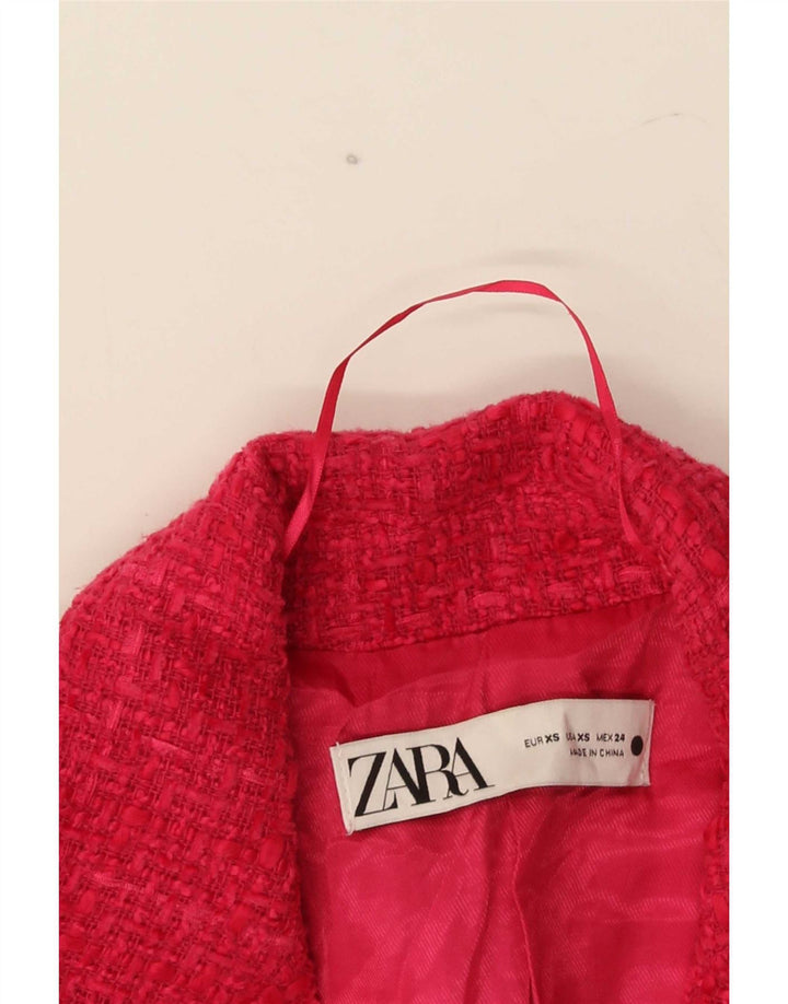 Zara Γυναικείο σακάκι Blazer με διπλό στήθος UK 6 XS Pink Check