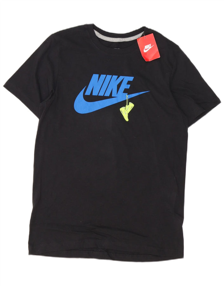 Ανδρικό γραφικό μπλουζάκι NIKE Slim Fit Top μεγάλο μαύρο βαμβακερό