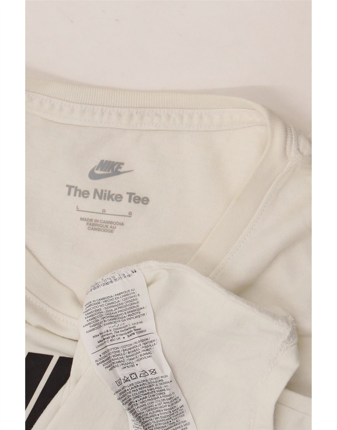 Γυναικείο γραφικό μπλουζάκι NIKE Top UK 16 μεγάλο λευκό βαμβακερό