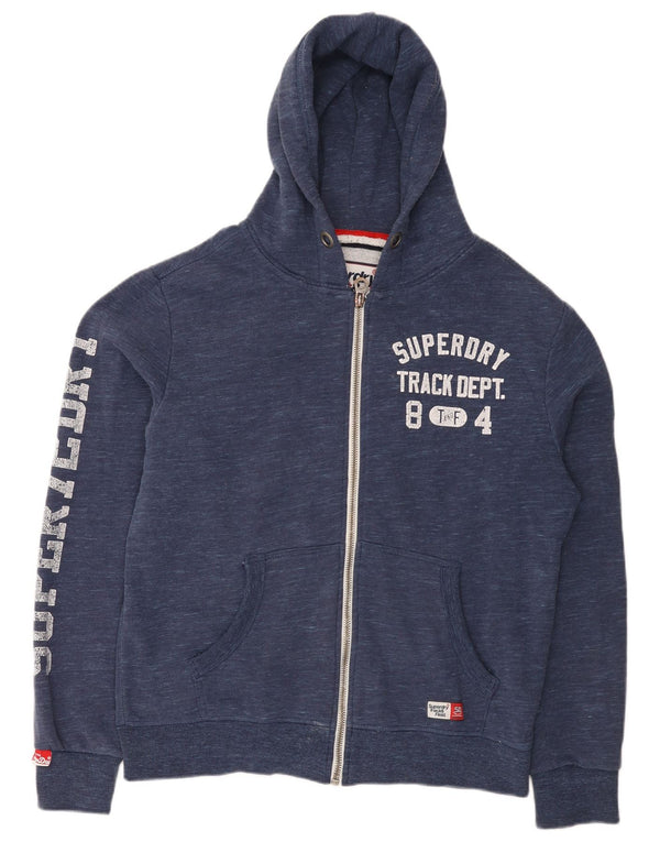 Ανδρικό πουλόβερ με κουκούλα με φερμουάρ Superdry XL Navy Blue Cotton