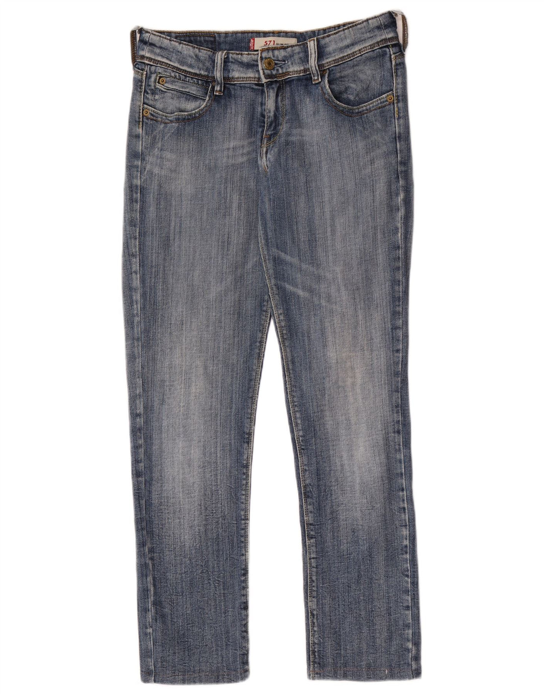 Levi's Womens 571 Slim Jeans W31 L28 Blue Cotton
