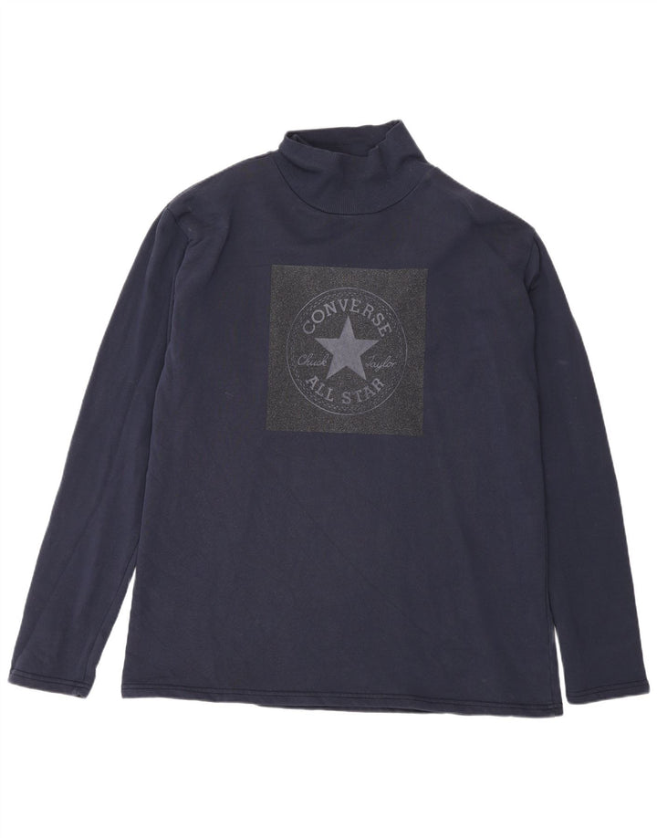 Ανδρικό γραφικό τοπ Converse Μακρυμάνικο XL Navy Blue Cotton