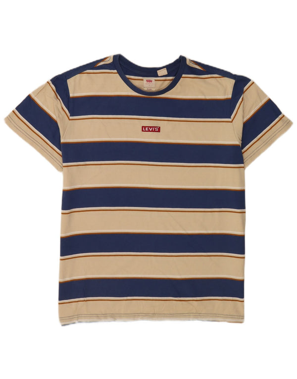 Ανδρικό μπλουζάκι Levi's Relaxed Fit Top μεγάλο μπεζ ριγέ βαμβακερό