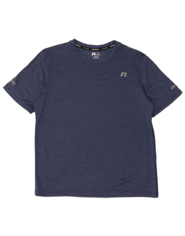 RUSSELL ATHLETIC Boys Dri-Power T-Shirt Top 14-15 Years XL Navy Blue