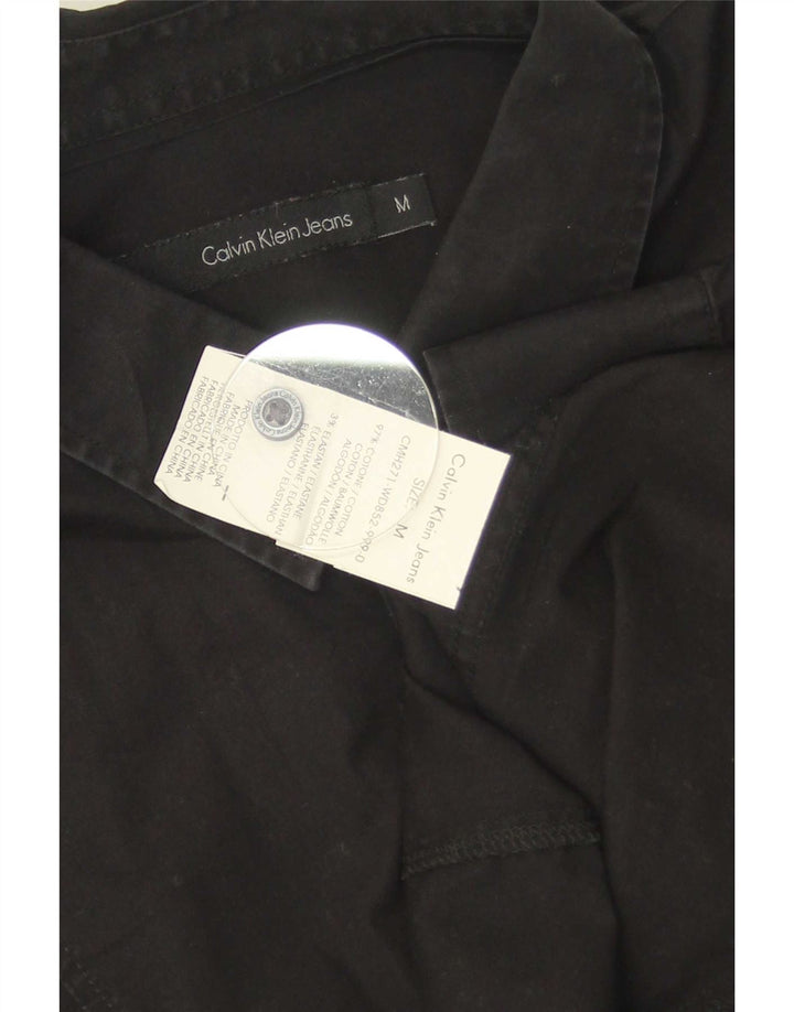 Ανδρικό πουκάμισο Calvin Klein Jeans, μεσαίο μαύρο βαμβακερό