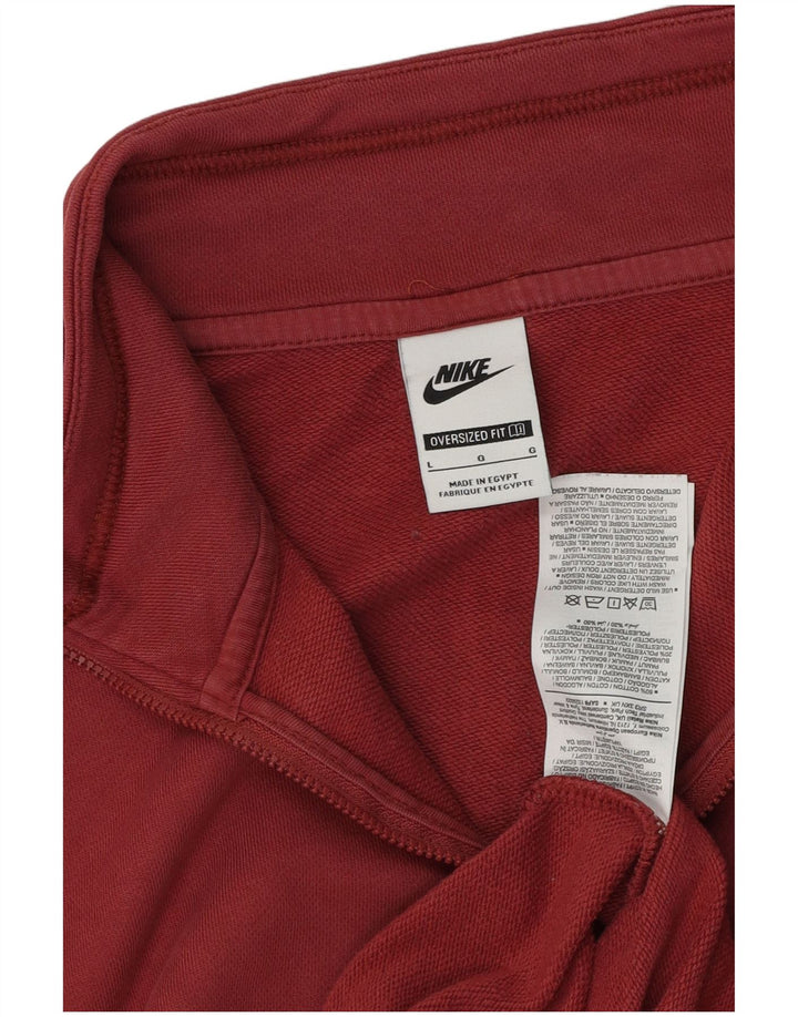 Γυναικείο φούτερ NIKE με γραφικό μεγάλο φερμουάρ Jumper UK 16 μεγάλο κόκκινο