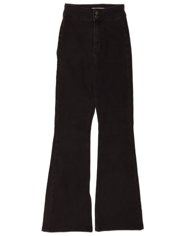 Topshop Γυναικείο Τζιν τριών ρίγες με φλάντζα W26 L29 μαύρο βαμβακερό