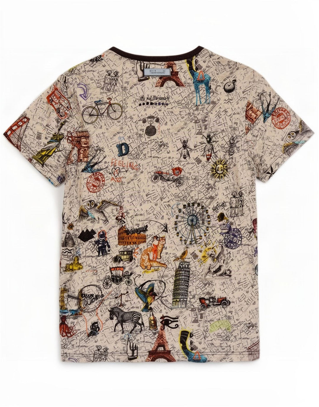 Ανδρικό γραφικό T-Shirt Desigual Top μεγάλο πολύχρωμο βαμβακερό