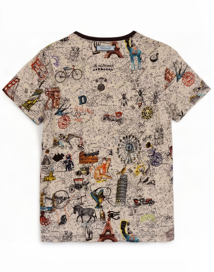 Ανδρικό γραφικό T-Shirt Desigual Top μεγάλο πολύχρωμο βαμβακερό