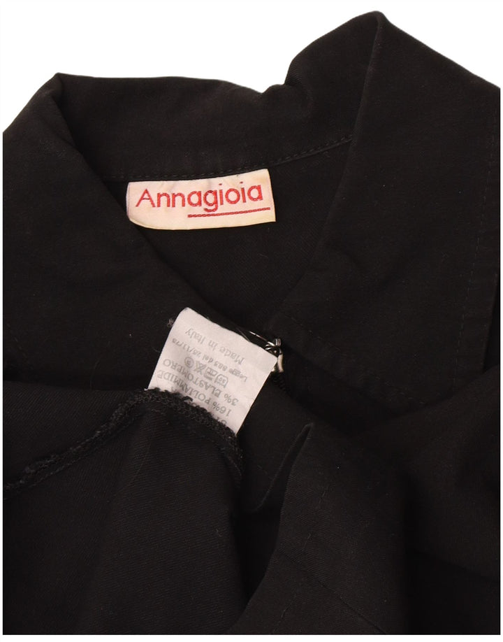 Vintage Γυναικείο Μπλουζον Μπουφάν UK 14 μεσαία μαύρη βισκόζη