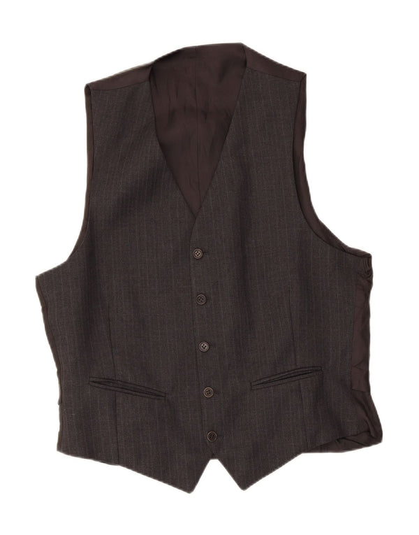 Vintage Ανδρικό Γιλέκο IT 52 Large Grey Pinstripe