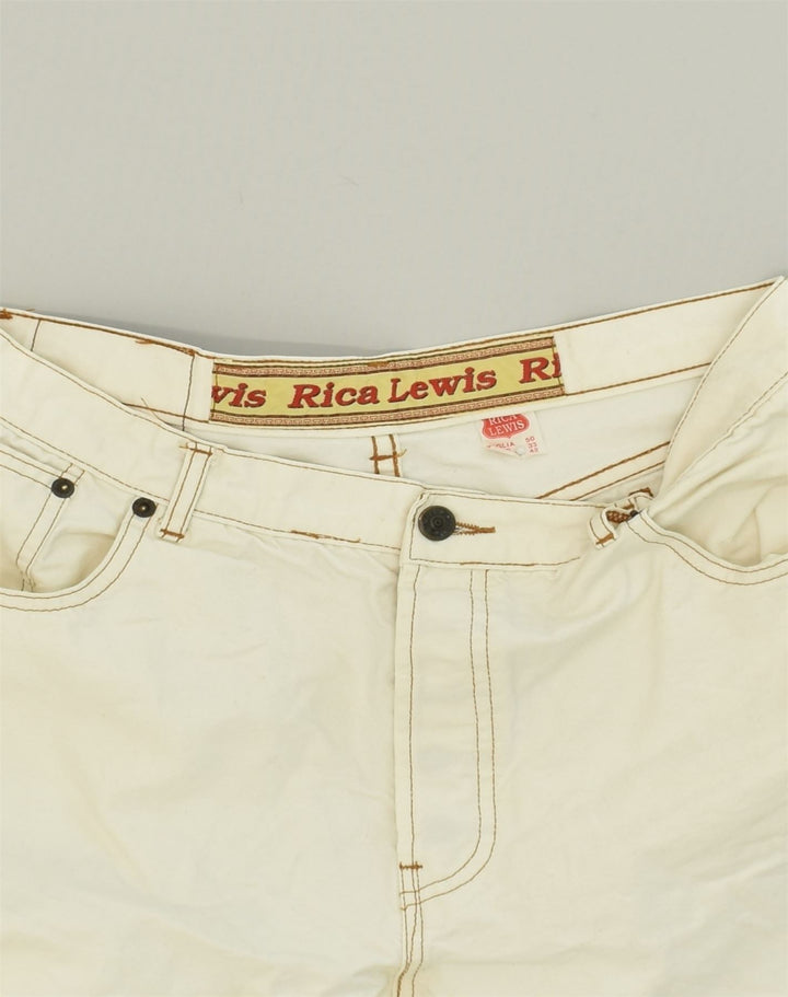 RICA LEWIS Womens Tapered Jeans IT 50 Large W33 L27 Beige Cotton | Vintage Rica Lewis | Thrift | Second-Hand Rica Lewis | Used Clothing | Messina Hembry 