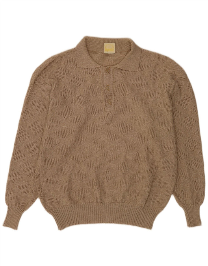 Vintage Ανδρικό πουλόβερ Polo Neck Jumper IT 50 Medium Beige