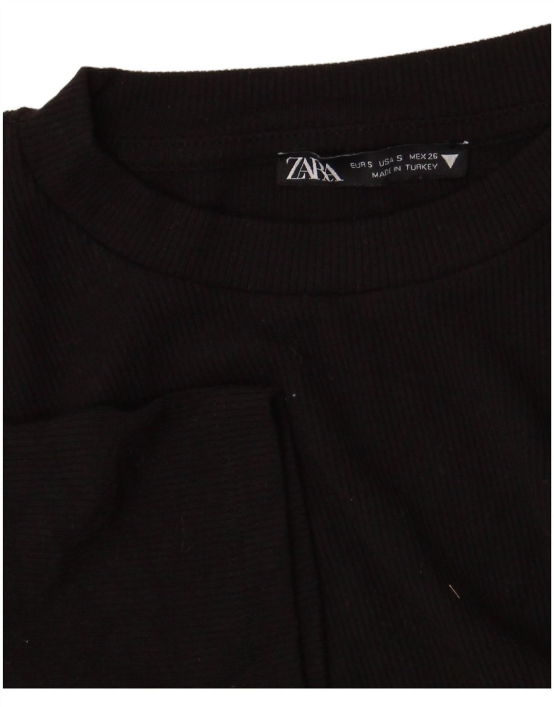 Zara Γυναικεία Μπλούζα Crop Top UK 8 Small Black