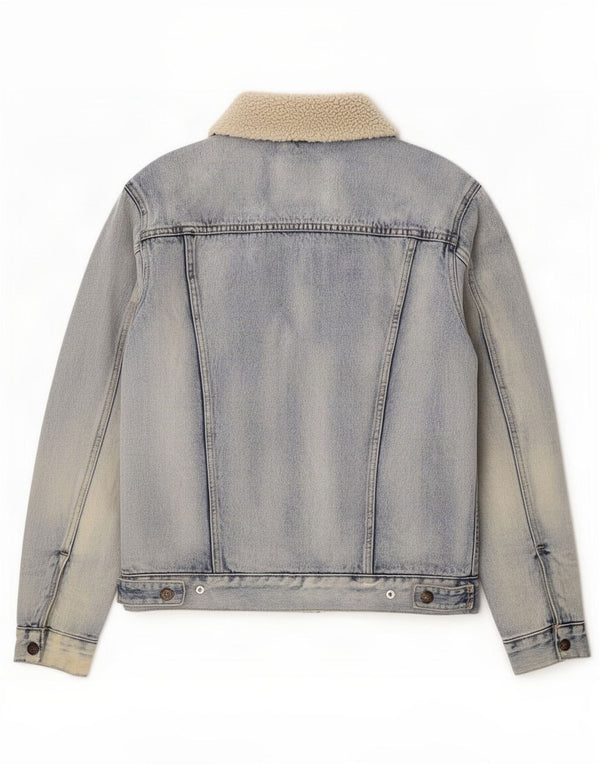 Levi's Mens Denim Sherpa Jacket UK 38 Medium Blue Cotton