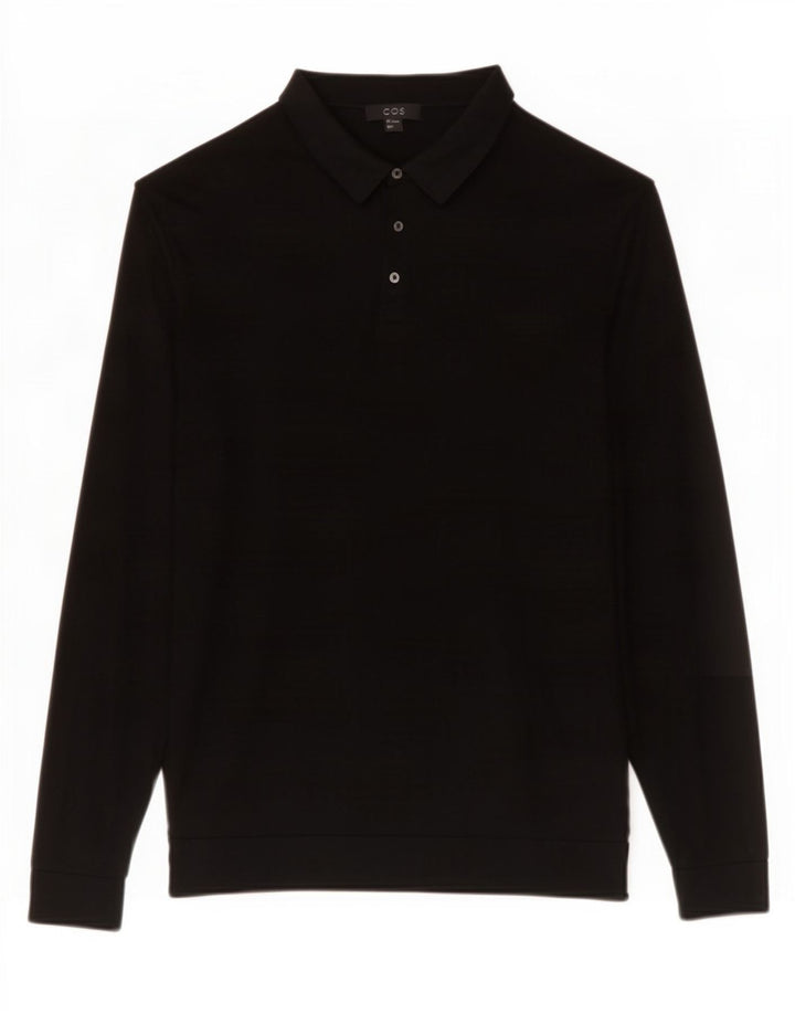 Ανδρικό πουλόβερ Cos Polo Neck Jumper Μεγάλο Μαύρο Μεταξωτό