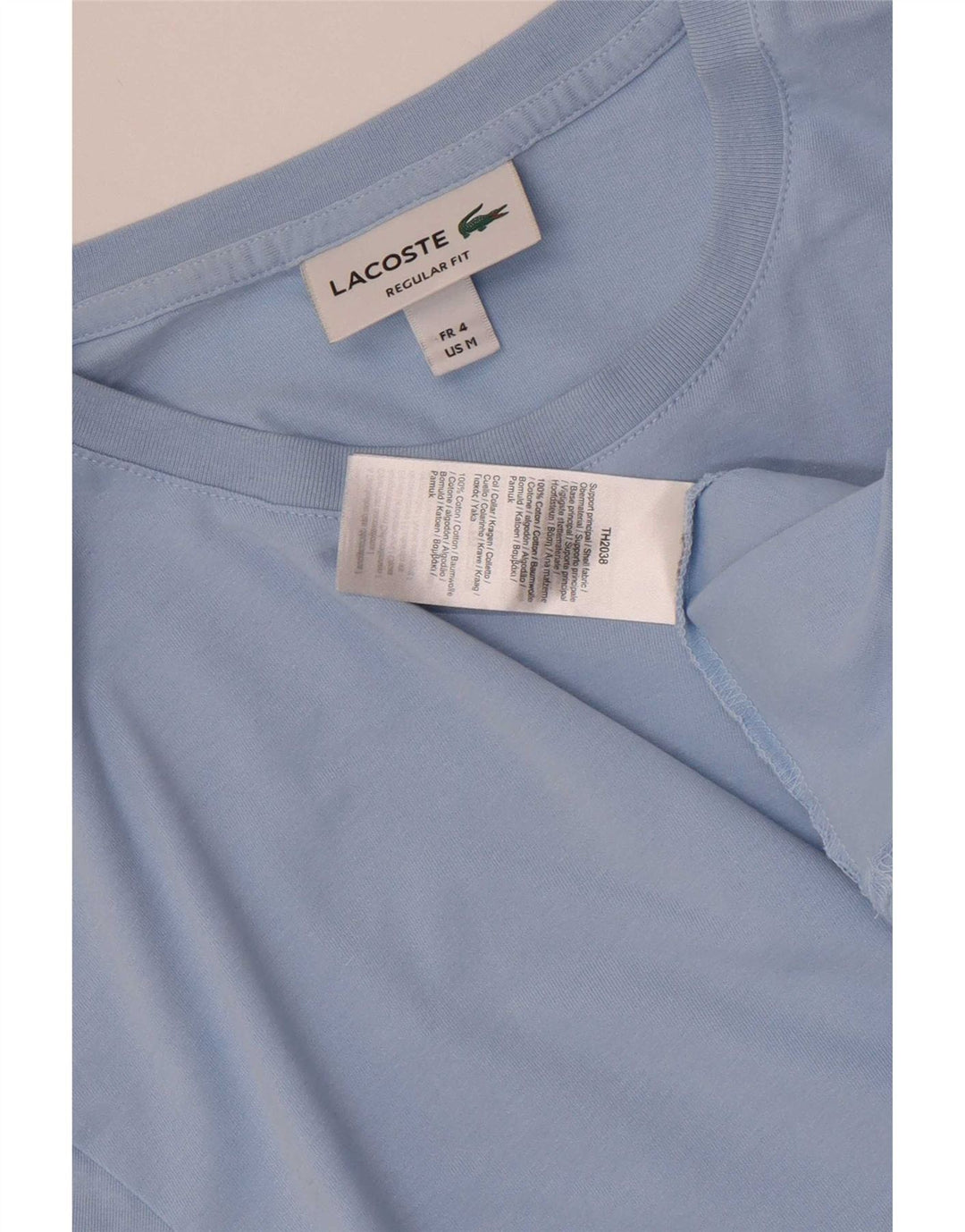 Ανδρικό μπλουζάκι Lacoste κανονική εφαρμογή Top size 4 Μεσαίο μπλε βαμβακερό