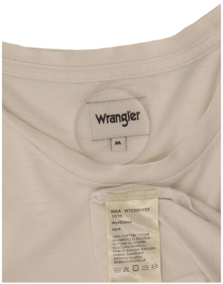 Ανδρικό γραφικό T-Shirt Wrangler Top από μεσαίο λευκό βαμβακερό