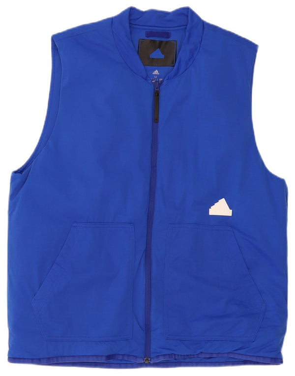 Adidas Mens Gilet UK 38 Medium Blue Colorblock Πολυαμίδιο