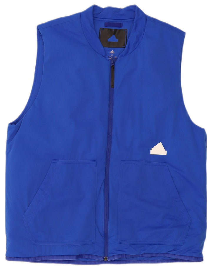 Adidas Mens Gilet UK 38 Medium Blue Colorblock Πολυαμίδιο