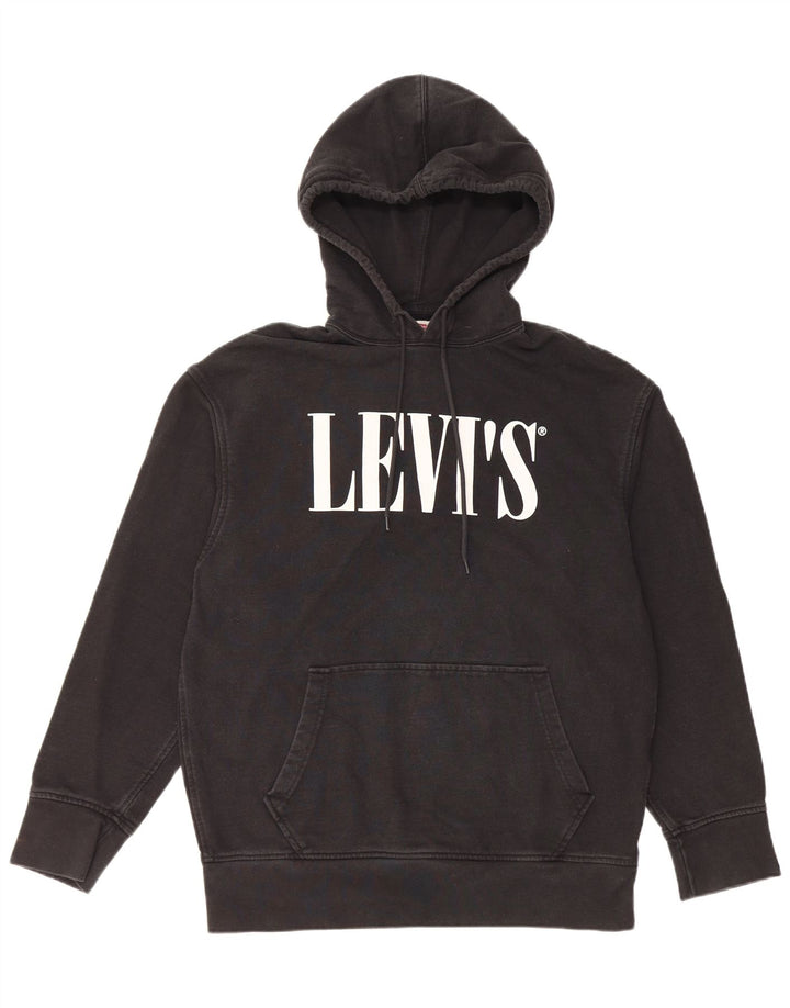 LEVI'S Mens Relaxed Graphic Hoodie Jumper Μεσαίο Μαύρο