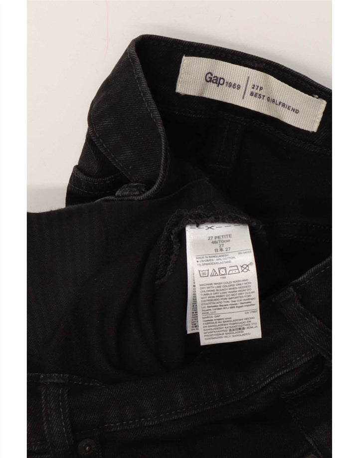 Gap Womens Girlfriend Cropped Jeans W27 L23 Μαύρο βαμβακερό