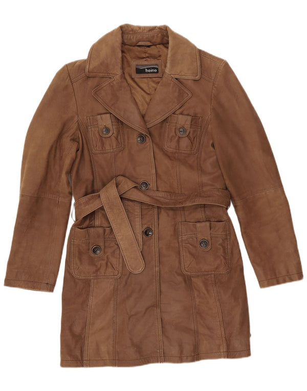 HEINE Γυναικείο Δερμάτινο Παλτό IT 38 XS Καφέ Δερμάτινο